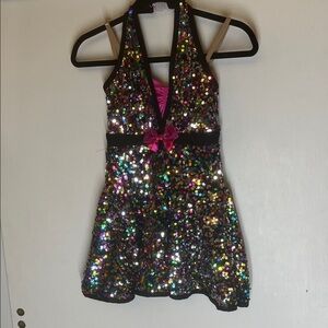 A Wish Come True child size large Sparkling Sequin Kids Dance Costume